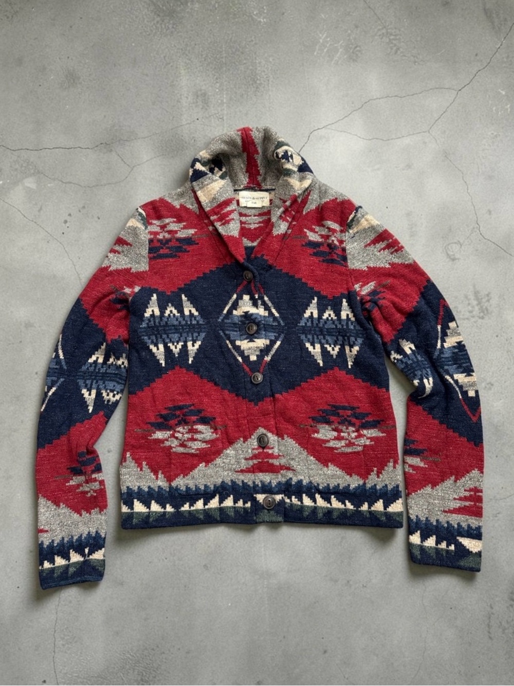 Denim&Supply Ralph Lauren Southwestern Aztec Navajo Shawl-Collar Cardigan size M